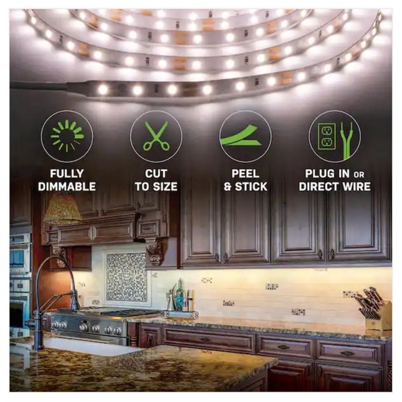 🆕 Commercial Electric 16 ft. LED AC Dimmable White Tape Light Kit - Picture 5 of 16